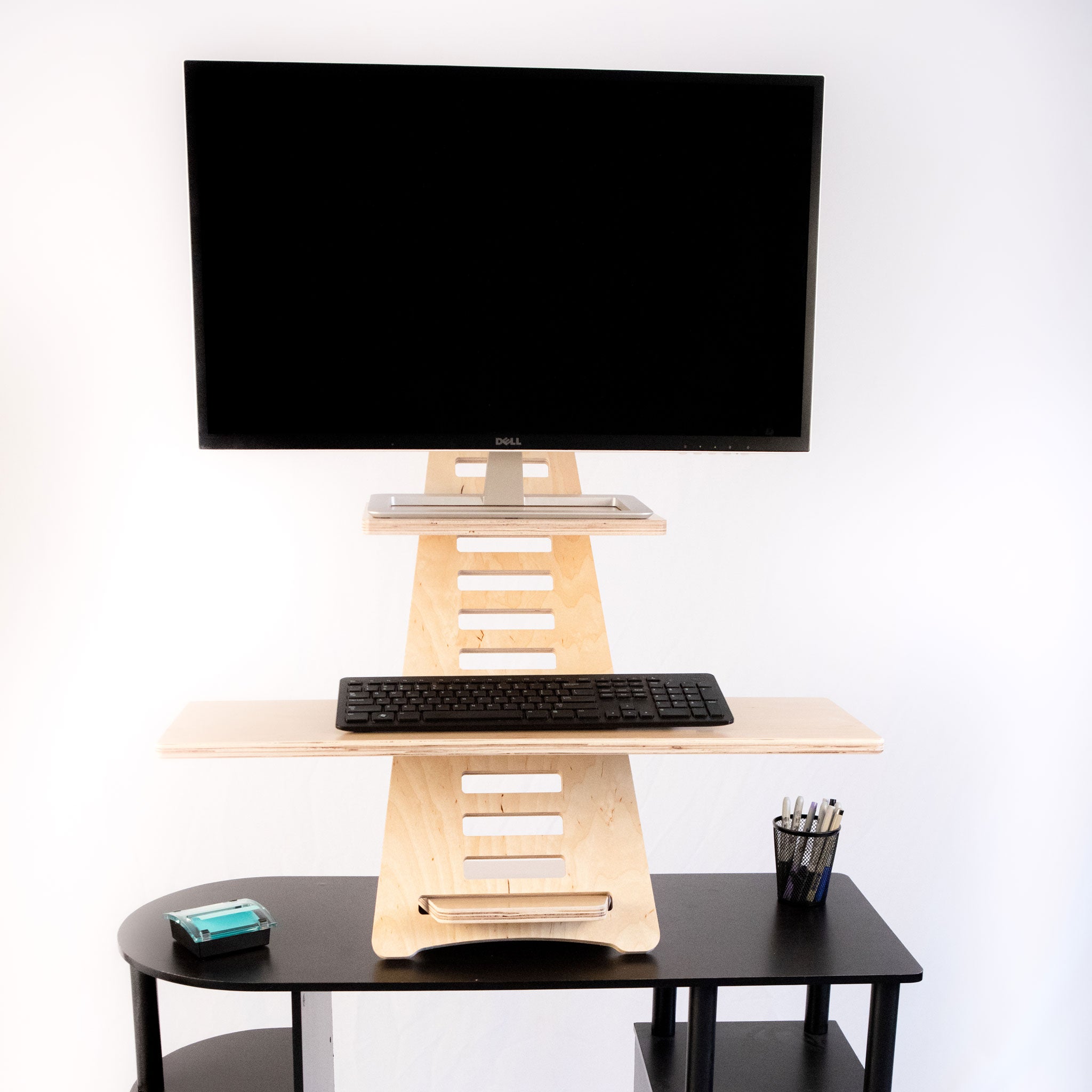 Natural Birch Standing Desk Converter