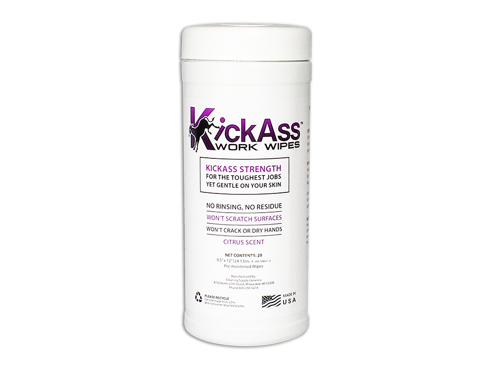 KickAss Work Wipes 20ct Canister