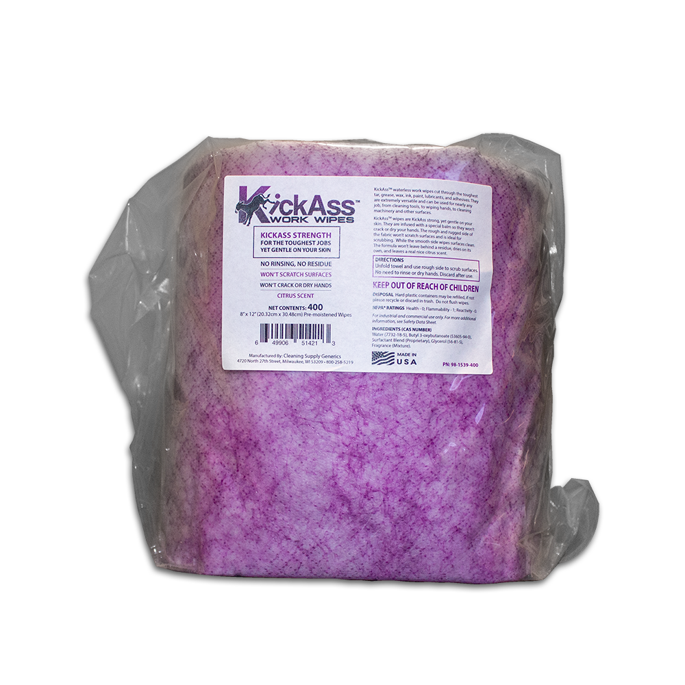 2 pk of KickAss Work Wipes 400ct refill